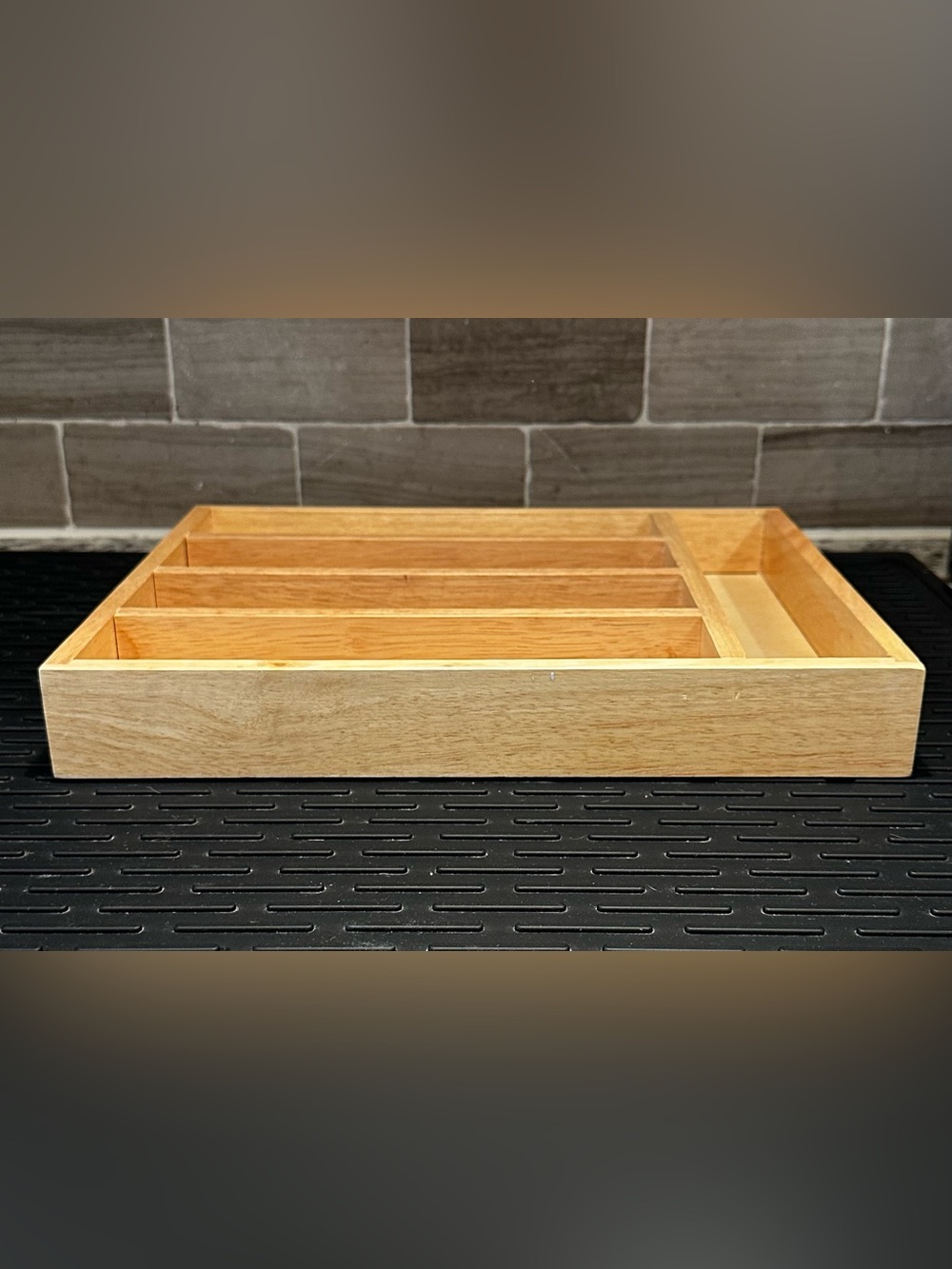 Wooden Utensil or Office Drawer Organizer Tray - Natural Wood Made in Thailand - Picture 7 of 7